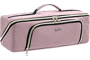 ELCUPA Large Hair Tools Travel Bag with Iron Mat - 2in1 Hair Tools Organizer for Hair Dryer Brush, Flat Irons, Straighteners, Curling Irons, Hair Bag, Makeup Bag, Cosmetic Bag for Travel Essentials