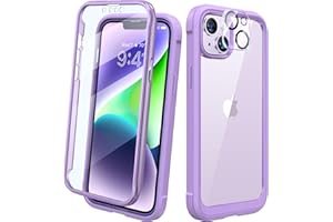 Diaclara Designed for iPhone 14 Case, Full Body Rugged Case with Built-in Touch Sensitive Anti-Scratch Screen Protector, with Camera Lens Protector for iPhone 14 6.1" (Peri Purple)