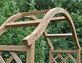 Selections Wooden Garden Arch with Curved Top Tan Ground Spikes view 4
