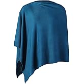 Fomolom Women Ponchos Sweater Versatile Lightweight Solid Knitted Shawl Wrap Scarf Cape Accessories for Womens