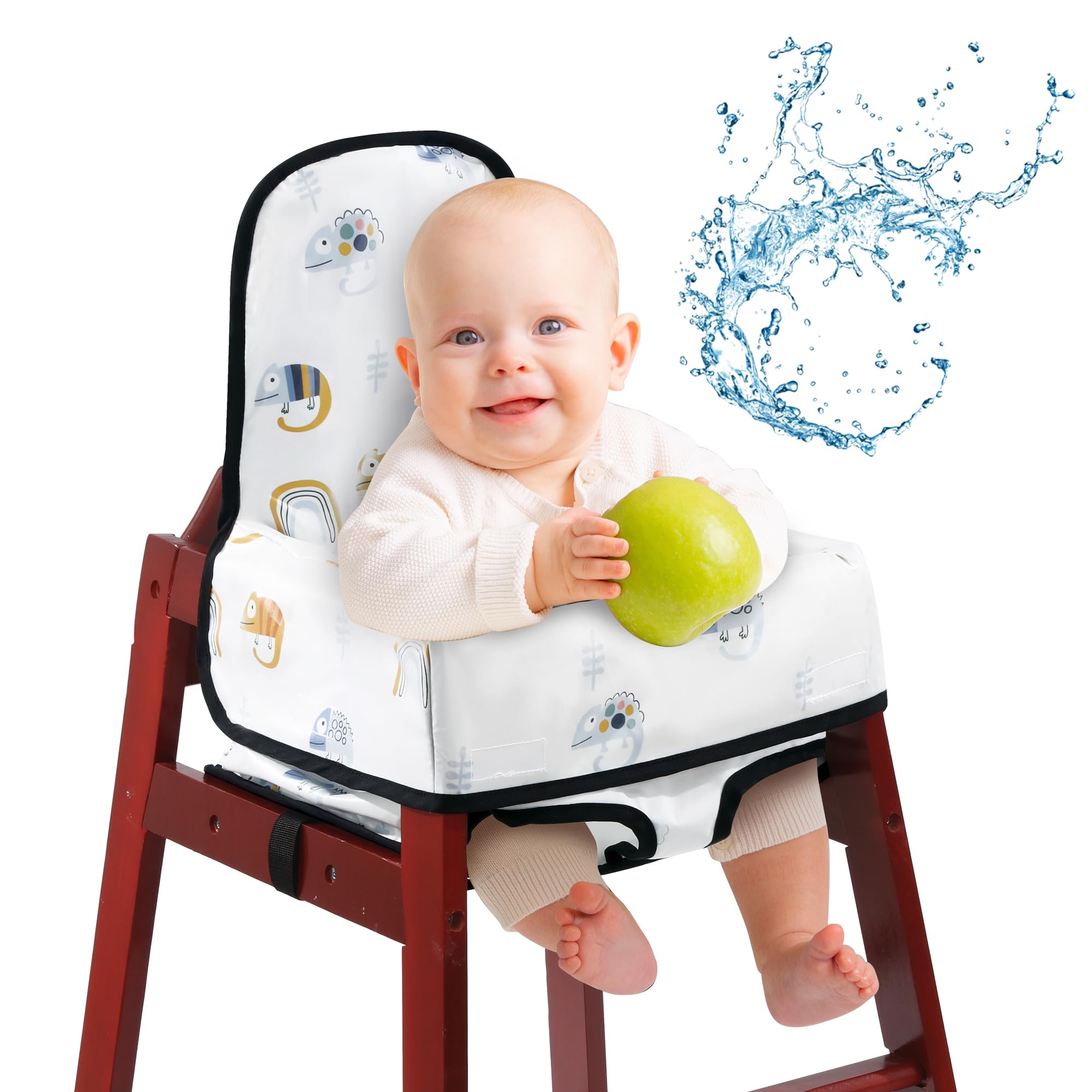 Photo 1 of BALAPET Resuable 100% Waterproof High Chair Cover with Back Support for Restaurant, Baby Chair Protector Cover for Wooden or Restaurant High Chair, Protect Against Messy Meals and Dirty