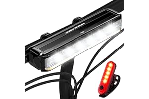 WSCXSC Best Bright Bike Light for Night Riding, USB-C Rechargeable Bicycle Light, Bicycle Headlight Set, Daytime Running Light, Waterproof Bike Headlight Taillight for Adult Kid Mountain MTB Off-Road Cycling