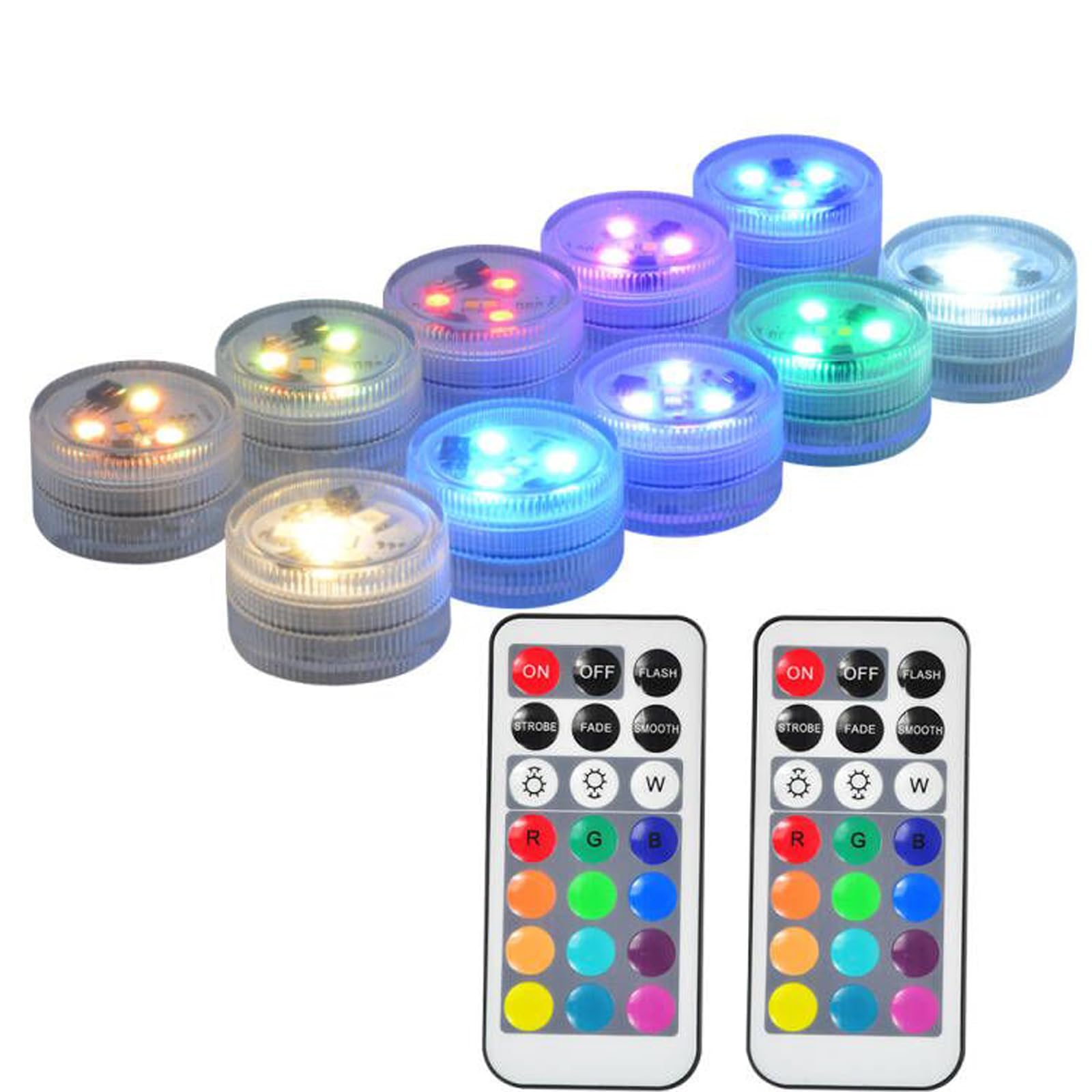 Photo 1 of Submersible Led Lights Battery Operated LED Color Changing Tea Light candle light with Remote for Party Event Pool Pond Fountains Wedding Christmas Halloween Pumpkin Lighting Vases Decor(10pcs)