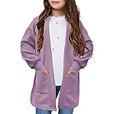 Girls Open Front Cardigan Long Sleeve Casual Fall Winter Loose Knit Sweaters Coat with Pockets