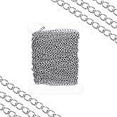 XLIUAX Craft Chain, 30 Foot Curb Chains Small Chain Stainless Steel Chains for Jewelry Making Handcraft Metal Roll for Keychain Craft Supplies Stainless Steel Extender Making Decorative Keychain
