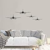 LELE LIFE 2Pcs Airplane Wall Sticker Black Removable DIY Aircraft Decal Kids view 3