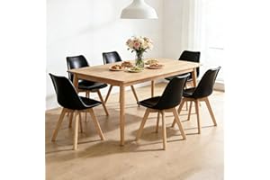 4PCS Mid Century Dining Chairs, PU Leather Upholstered Kitchen Chairs with Solid Wood Legs, Modern Accent Chairs for Dining R