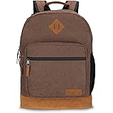 Wrangler Yellowstone Sturdy Backpack for Travel Classic Logo Water Resistant Casual Daypack for Travel with Padded Laptop Notebook Sleeve (Brown Corduroy)