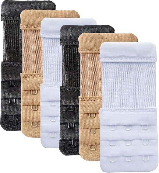 6 Pieces Bra Extender 3 Hook 1/2 inch Soft and Comfortable Bra