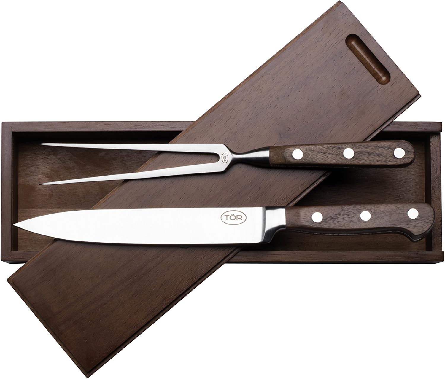 Carving Knife & Fork Set in Rosewood Gift Box by TOR