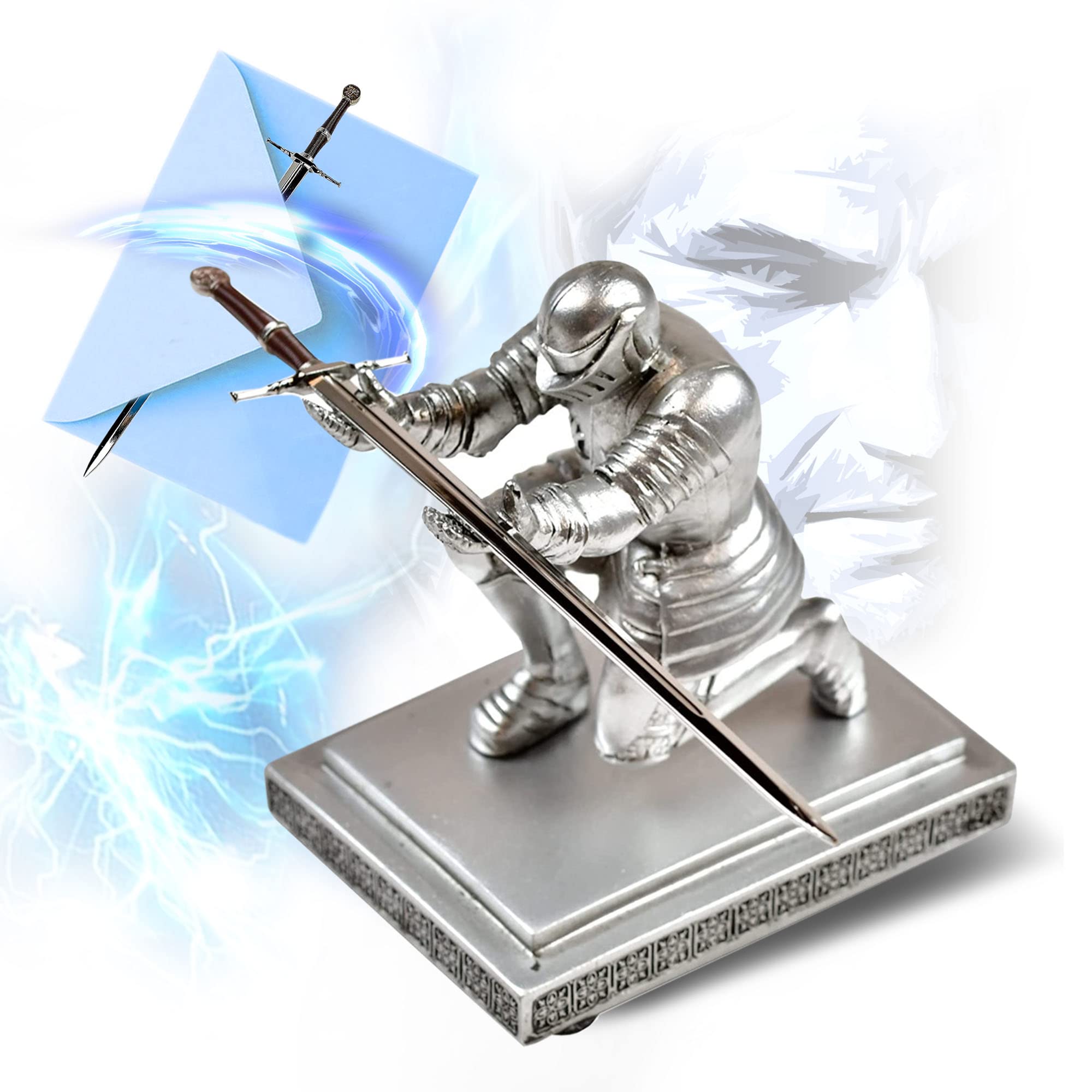 Letter Opener – Geralt of Rivia Steel Sword, Letter Opener Sword with Resin Sword Pen Holder Knight, Miniature Sword, Sword Gift for Gamers & Collectors, Exclusive Set