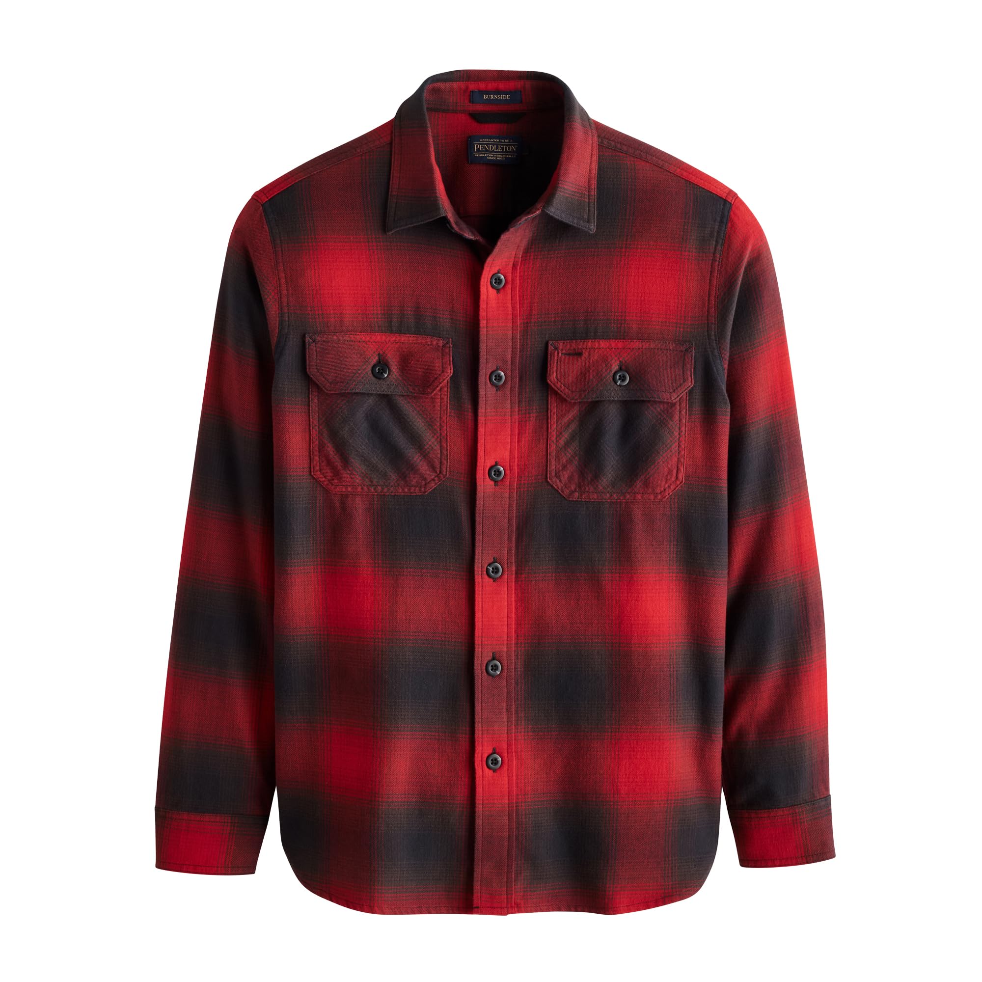 PENDLETON Men’s Plaid Burnside Double-Brushed Flannel Shirt for Men – Heritage-Inspired Long Sleeve Plaid for Men