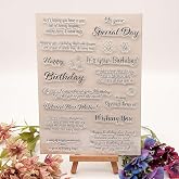Special Day Blessing Words Clear Stamps Silicone Stamp Cards with Sentiments, Greetings Words Flower Transparent Seal Stamps for Holiday Card Making Decoration DIY Scrapbooking Album DIY Crafts