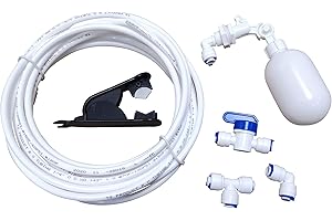 GREDIA 1/4" inch Quick Connect Water Purifiers Tube Fittings RO Reverse Osmosis System(Ball Valve+L+T Type)+ Water Float Ball Valve + PVC Pipe Hose Cutter + 5 Meters/16 Feet Tubing Pipe (White)