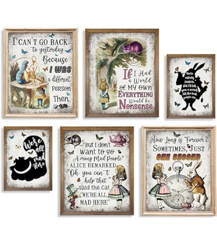 Alice in Wonderland アートパネル Starry Night Alice in Wonderland Cheshire Cat Wall Nusery