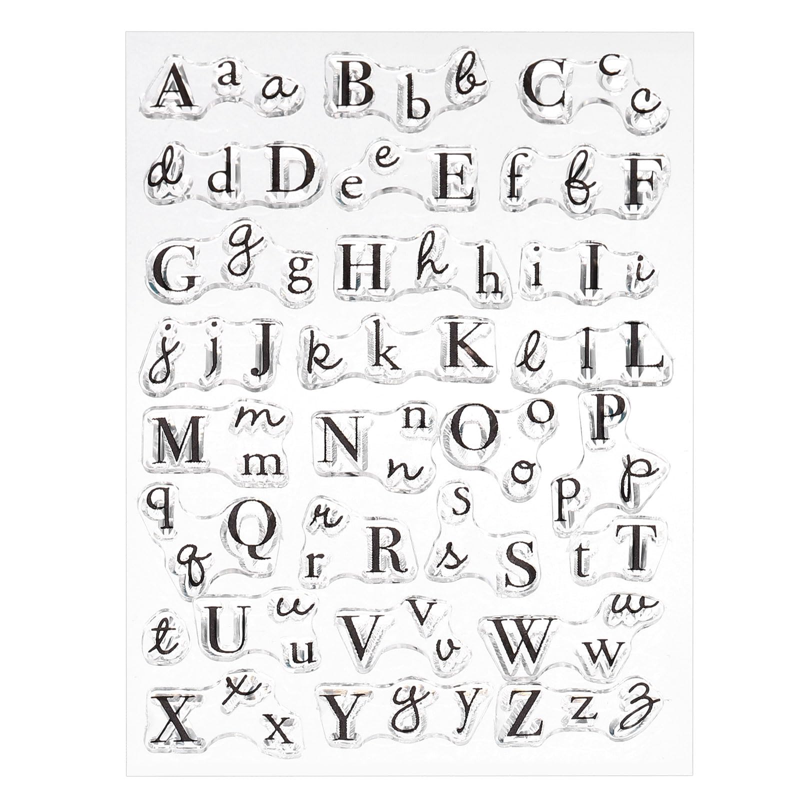 PATIKIL Transparent Silicone Stamps, 1 Pcs T1661 Uppercase and Lowercase Letters Clear Stamps for Card Making Decoration DIY Scrapbooking Embossing Album Decor Craft, Clear