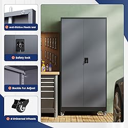 Yizosh Metal Garage Storage Cabinet with Locking