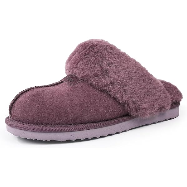 Memory Foam Slippers Katliu Women's Fluffy Slippers - Closed Toe Faux Fur Memory Foam House Slippers With Non-Slip Sole Cozy Indoor Footwear