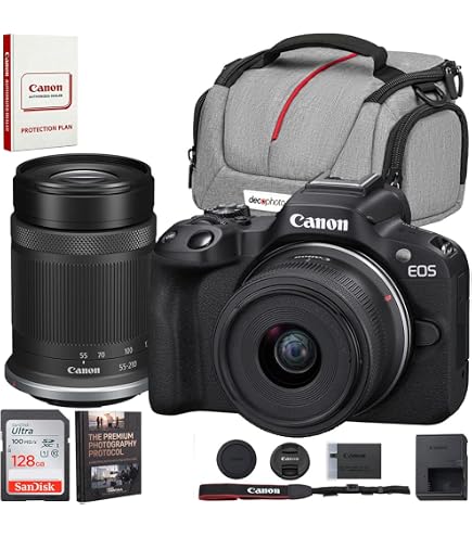 Canon ズームレンズ 18-45mm & 55-210mm セット Amazon.com : Canon EOS R50 Mirrorless Camera with 18-45mm and 55