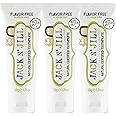 Jack N' Jill Natural Toothpaste for Kids - Fluoride Free Toothpaste, 40% Xylitol, BPA-Free - Flavor Free, 1.76 oz (Pack of 3)