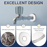 sourcing map 4x Shower Arm Flange Escutcheon Plate Stainless Steel Round for 1" view 3