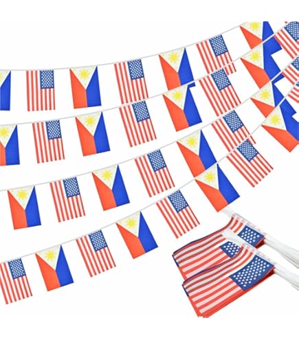 Philippinen USA Freundschafts-Gartenflagge – 30,5x45,7 Cm, Doppelseitig, Wetterfestes Polyester