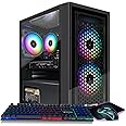 STGAubron Gaming PC Computer Desktop, RX 550 4GB, Intel i7 Xeon E5, 16GB DDR4, 512GB SSD, WiFi, BT 5.0, RGB Fan x3, Windows 10 Home, Gaming Computer Tower for Gamer,Streaming