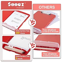 Sooez Clipboard with Storage, High Capacity Nursing