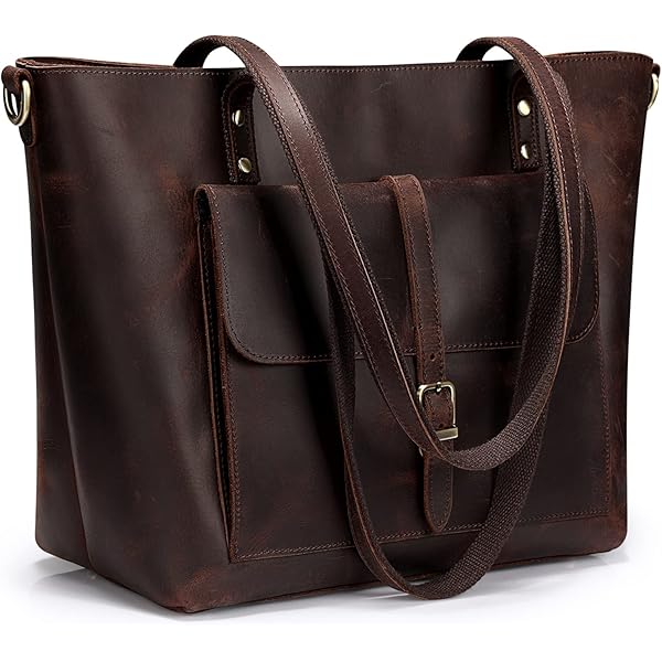 Amazon.com: S-ZONE Vintage Genuine Leather Shoulder Bag Work Totes