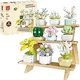 XMORK Succulent Plant Building Blocks Set, 9 Tiny Plants Kit with Display Frame for Botanical Collection and Decor, Succulent