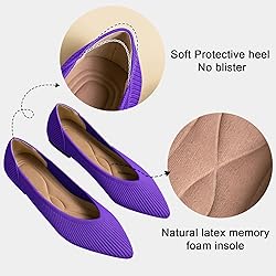 TINGRISE Women's Flats Shoes Pointed Toe Knit