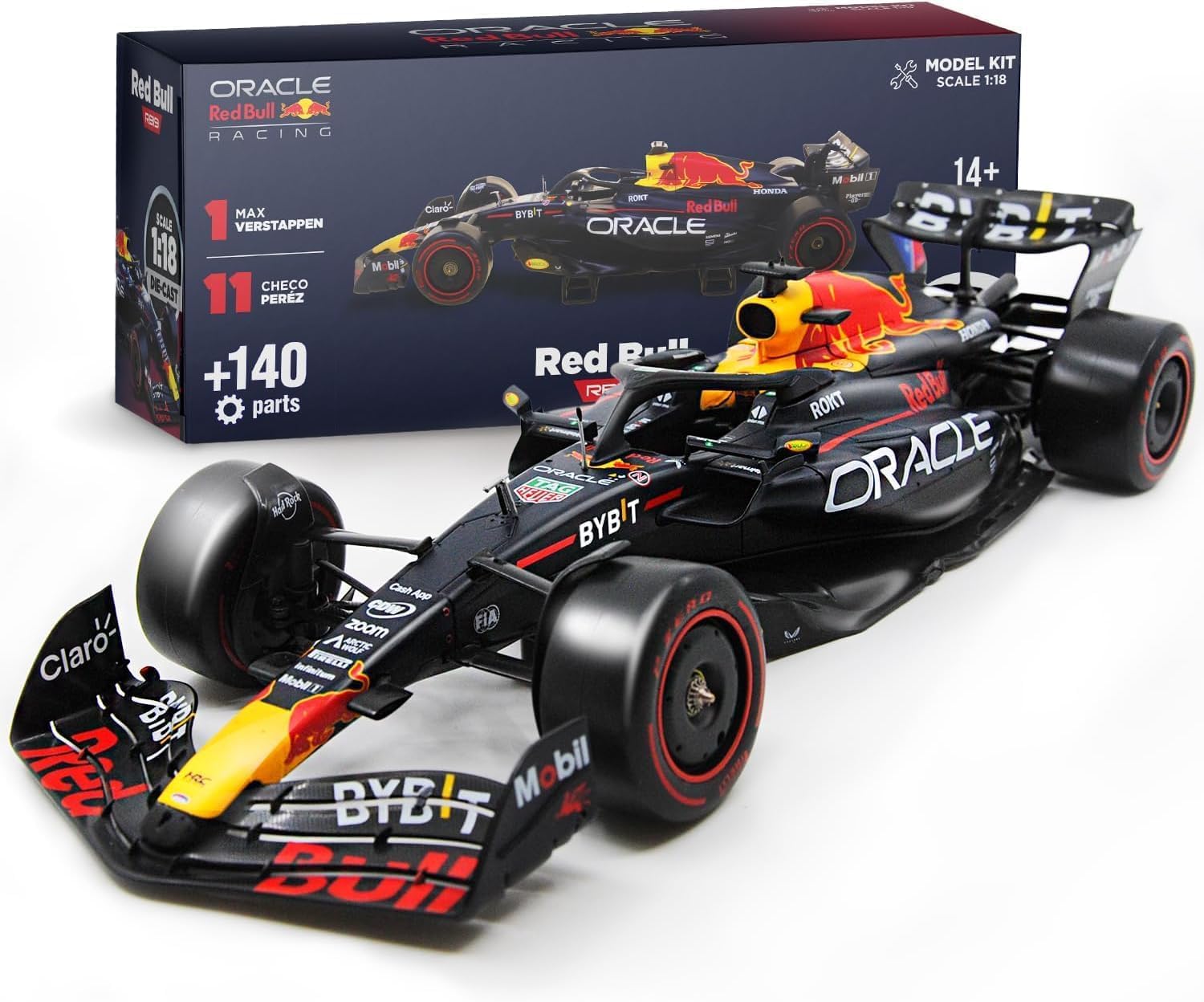 Photo 1 of **OPENED** DAMAGE* LUPPA Formula 1 RB19 Model Kit - 1:18 Scale Racing F1 RB19 Model Inspired by Checo Pérez & Max Verstappen Building kit, Collectible diecast, 140 Pieces