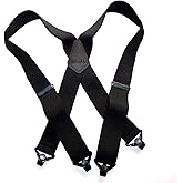 Holdup 2" Wide Outdoorsman Series Suspenders for Men with Composite Plastic USA Patented Gripper Clasp