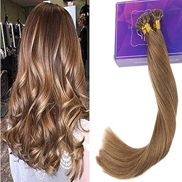 Laavoo 18inch Natural Nail Tip Bond Hair Extensions 1g Keratin