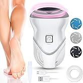 Electric Foot Callus Remover for Women Men, Rechargeable Electric Foot File Pedicure Tool with 2 Speeds and 6 Grinding Heads, Portable Feet Grinder for Cracked Dry Heels Dead Skin Calluses