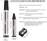 LJHOME 21Pcs Furniture Repair Kit Wood Filler Markers Wax Sticks Sharpeners view 2