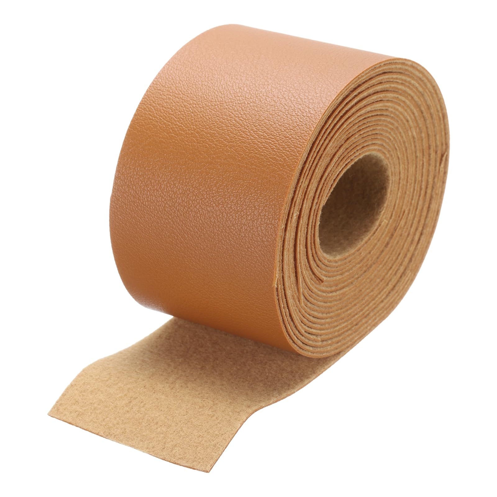 DMiotech 1 Pack 2 Inch x 4 Yard Faux Leather Strip Furniture Cover Fabric Skin Tan PU Leather Roll for Handmade DIY Craft Projects