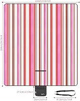 Vinsani Foldable Picnic Blanket 260 x 220 cm Pink Stripe Indoor Outdoor view 4