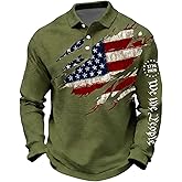 RTTUIOP We The People Shirt For Men 1776 2026 Freedom Long Sleeve Polo Shirt 250 Anniversary Usa Shirt Casual Waffle Shirts