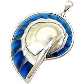 Swimmi Mother of Pearl Shell Pendant, 925 Sterling Silver Mother of Pearl Necklace for Women Men Handmade Mother of Pearl Necklace Jewelry SA060