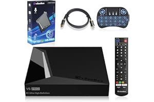 ZYF V5 PRO 2024 Newest Version, Android 12, RAM 4GB Storage 32GB, Firmware Upgrade, with Voice Remote, Backlit Mini Keyboard & 8K HDMI Cable