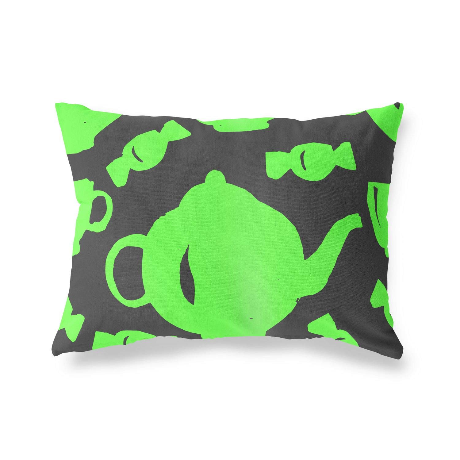 BonaMaison Decorative Cushion Cover, Neon Green Fume Throw Pillow Covers, Home Decorative Pillowcases for Livingroom, Sofa, Bedroom, Size: 45X60 Cm - Designed and Manufactured in Turkey