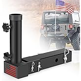 GADFISH Trailer Hitch Flagpole Mount - Universal Flag Mount for 2" Receiver, Black (1 Flagpole)