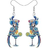 DOWAY Cute Acrylic Macaw Parrot Earrings Dangle Charms Birds Accessories for Women Summer Animals Jewelry Gifts