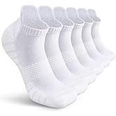 Soxeam Ankle Socks for Women 6 Pairs - Athletic Anti-blister Thick Cushioned Low Cut Running Socks Womens