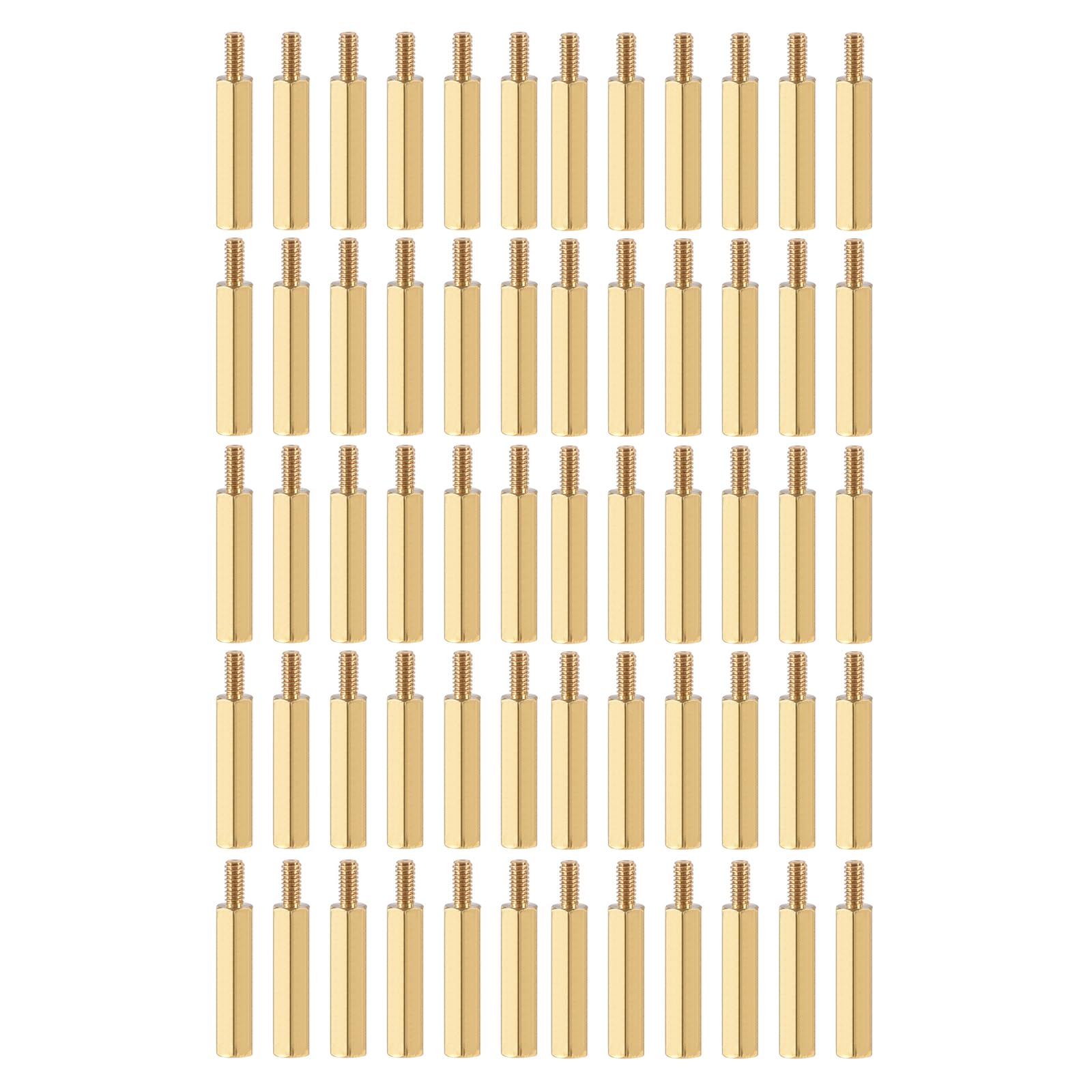 YOKIVE 100 Pcs M2.5 Standoff Screws, Brass Hex PCB Standoffs, Keep Height Consistent, Great for Motherboard (Gold Tone, 20mm+6mm)