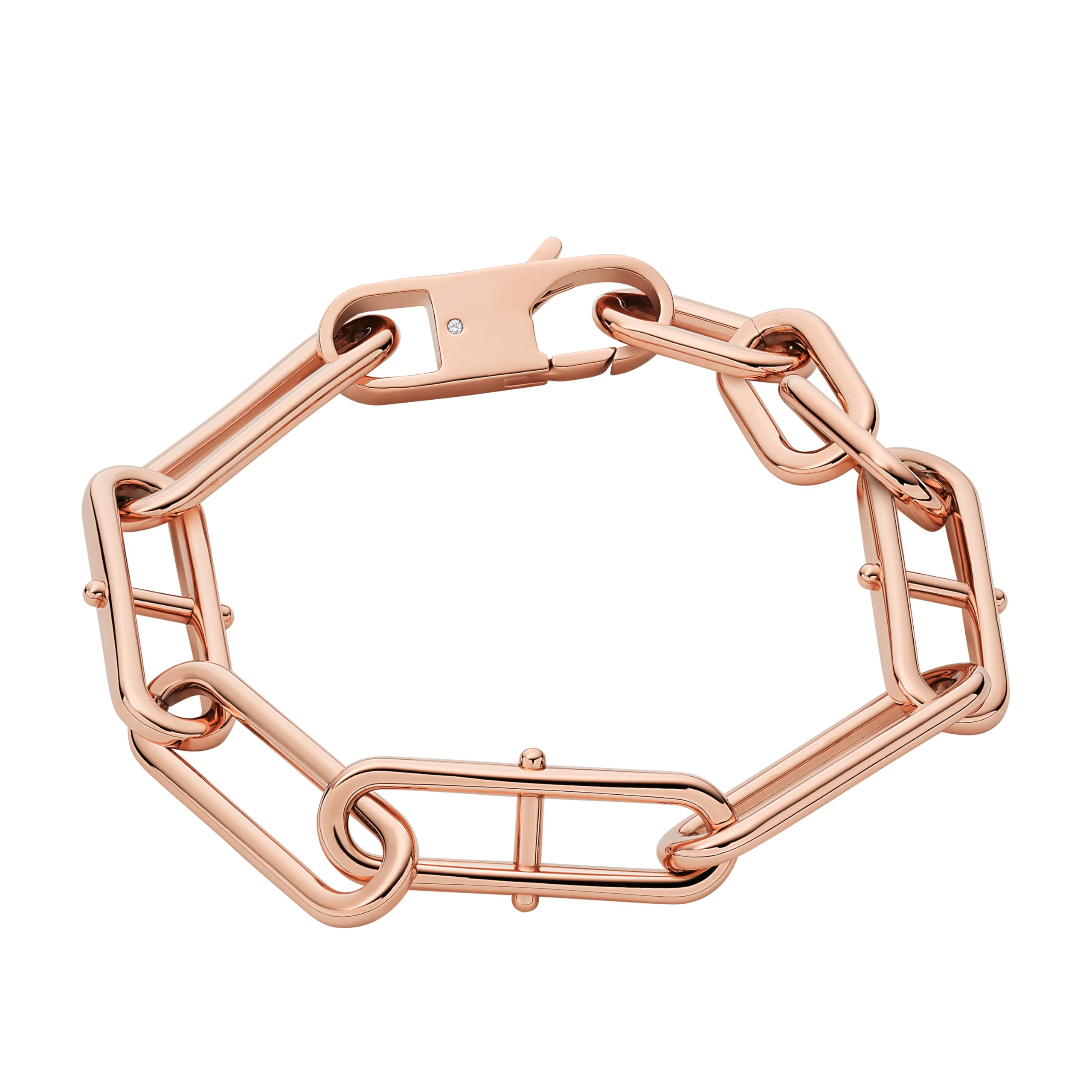 Fossil Women’s Heritage D-Link Rose Gold-Tone Stainless Steel Chain Bracelet, Color: Rose Gold (Model: JF04671791)