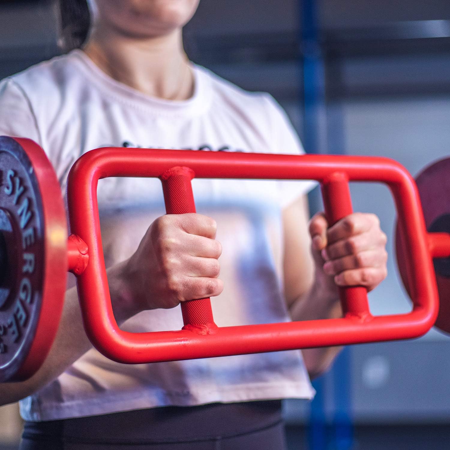Synergee Red Tricep Bar 25 lbs fo Maximum Gains & Comfort for Extensions, Curls, Pressing Workouts – Upper Body Exercise Gear : Sports & Outdoors