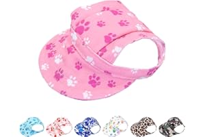 PET SHOW Dog Baseball Cap Dog Paw Print Peaked Cap Pet Sun Hats with Ear Holes Sport Hat for Medium Large Doggies Adjustable 