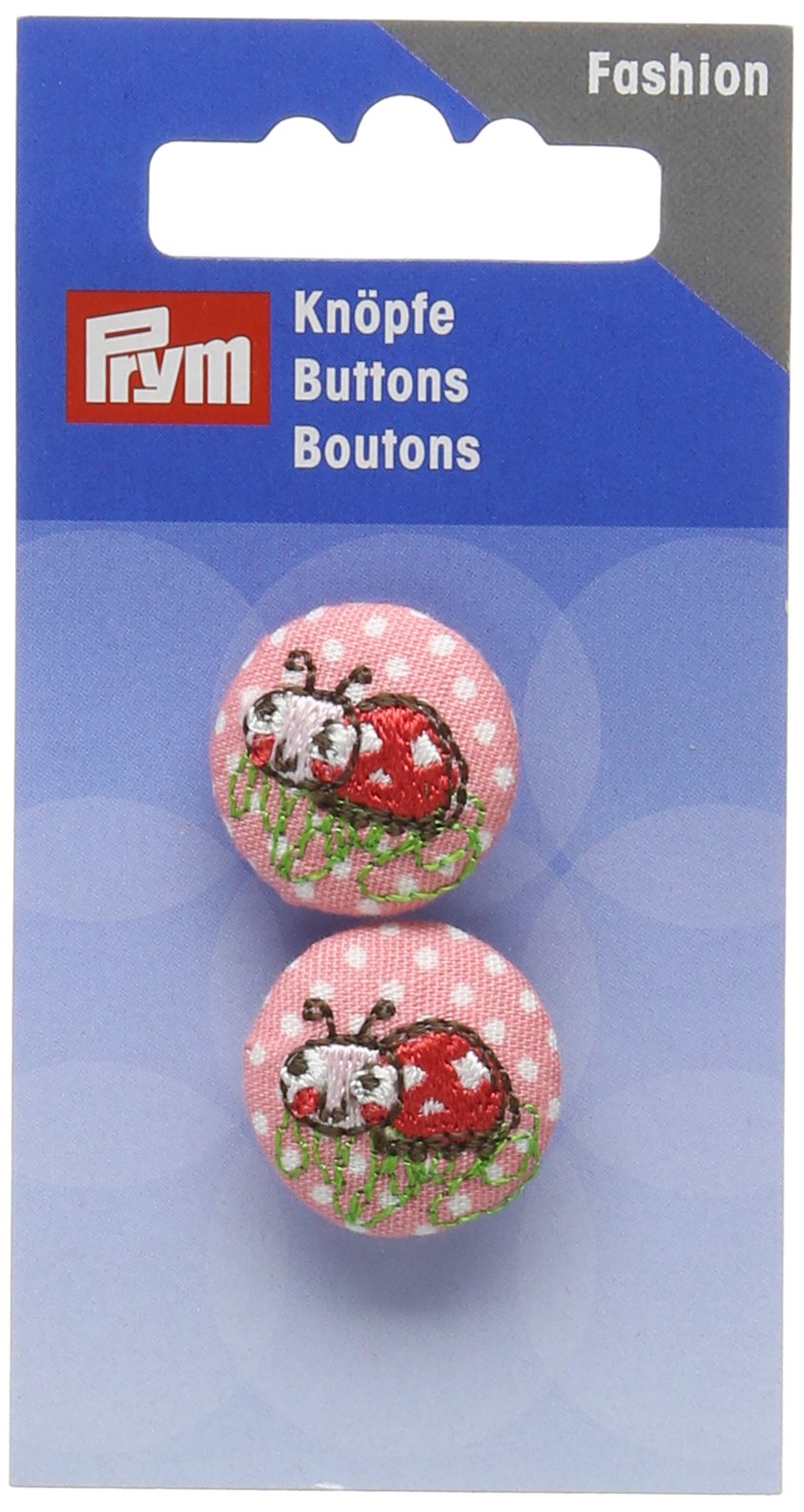 Prym Ladybird Design 20mm Covered Buttons (2pc), Multi-Colour, 9.5 x 5 x 1.5 cm